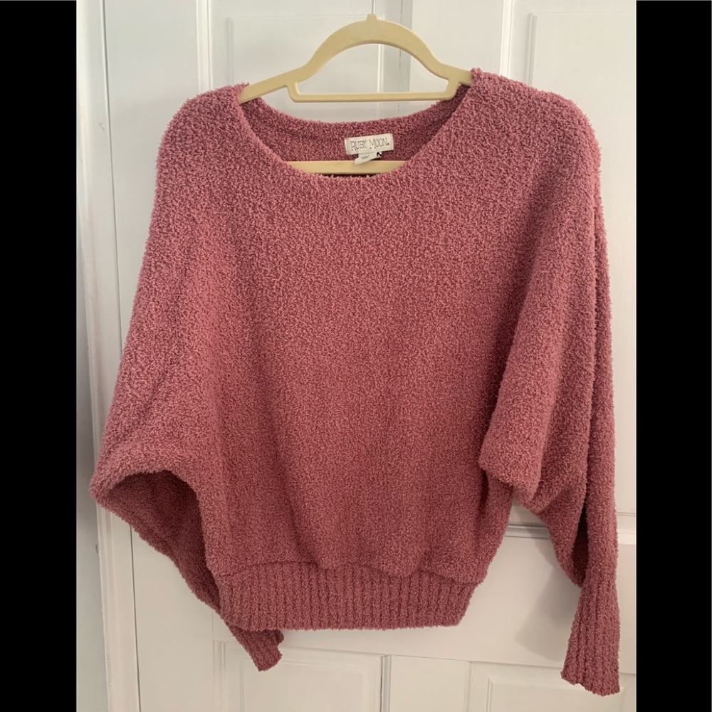 Nwot ruby moon blush fuzzy top